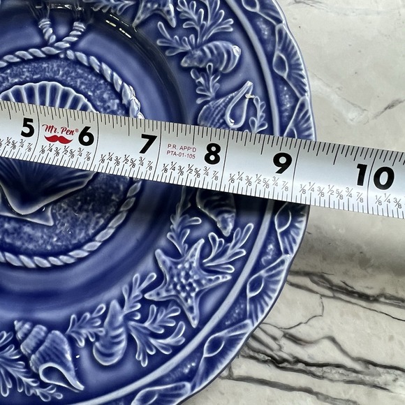 Bordallo Pinheiro Scallop Seashell  Blue  Salad Plate - Picture 3 of 3
